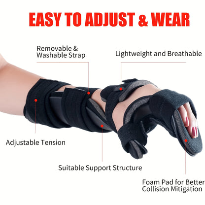 Stroke Resting Hand Splint - Functional Night Immobilizer Wrist Brace for Sprain, Fracture, Tendonitis, Arthritis, and Hand Pain