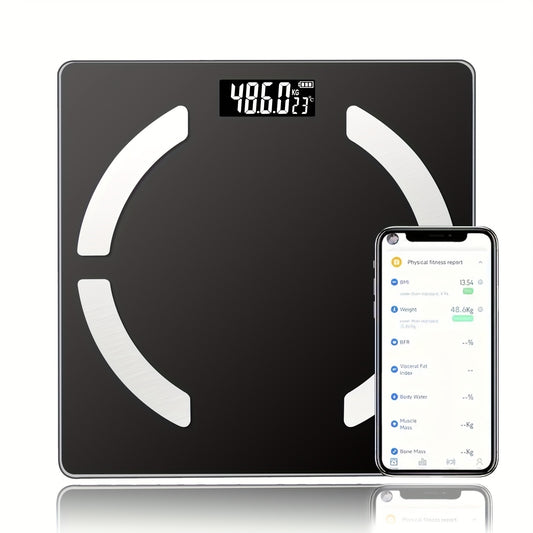 High Precision Body Fat Scale – Electronic Weight Scale with HD Display, 400 lbs Capacity, Multiple Health Data Analysis (BMI, Fat, Muscle, Moisture), Mobile App Connection