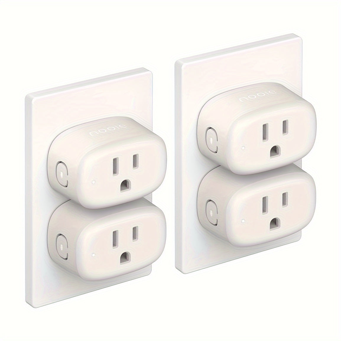 Nooie NSP01 WiFi Smart Plug 4/8/16pcs Set - Voice Control, Timer, Child Safety Lock, Compatible with Alexa & Google Home, 2.4G, 10Amp, Easy Setup, Space-Saving Design