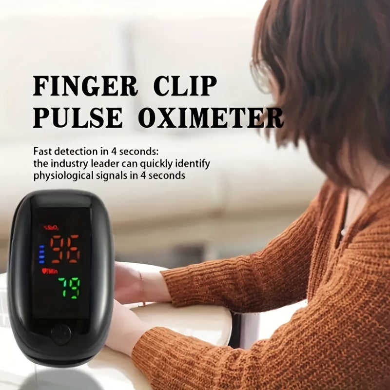 Fingertip Pulse Oximeter - Blood Oxygen Saturation Monitor (SpO2) with Pulse Rate and Bar Graph - Portable Digital LED Display (Batteries Not Included)