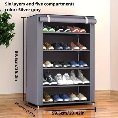 Multi-Layer Shoe Storage Organizer with Cover – Dustproof Large Capacity Shelf – Ideal Household Shoe Container – Great Christmas/Halloween Gift