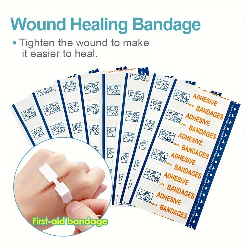 20 Pack Zipper Bandage - Waterproof Adhesive Tape for Knife Cuts and Wounds - Essential First Aid Kit Medical Patches