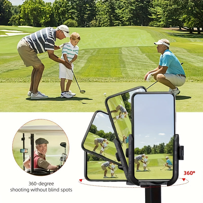 360° Universal Golf Cart Phone Holder - Free Rotation, Suitable for Electric Bikes, Motorcycles & Square Poles, Durable ABS Material - Enhance Your Golf Journey