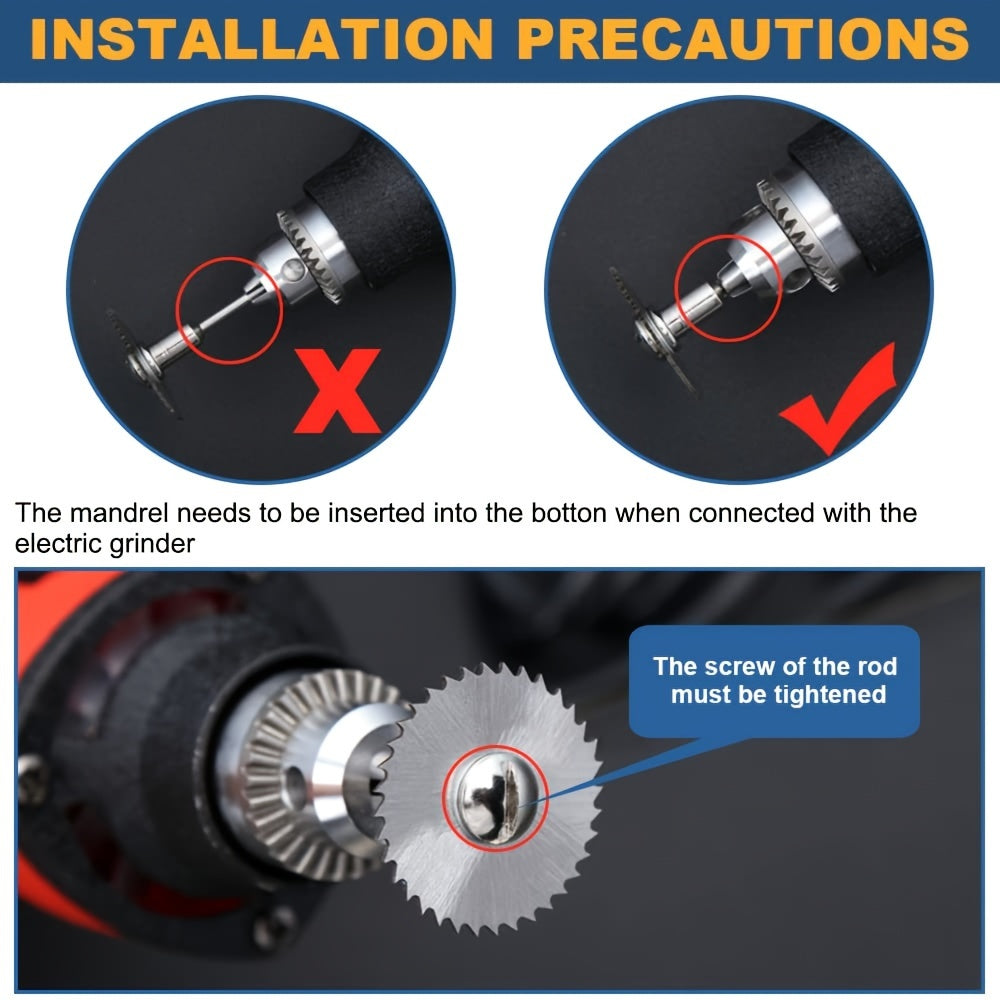 9pcs Cutting Wheel Set for Rotary Tools - HSS Saw Blades for Drills, Includes 6 Cutting Discs, 1/8" and 1/4" Round Shanks, Screwdriver for Wood, Plastic and Aluminum Cutting