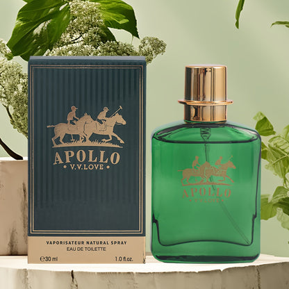 Apollo Men's Chypre Woody Cologne 1.01oz - Long-Lasting Pine, Leather and Patchouli Scent, Alcoholic Spray for Day and Night Use