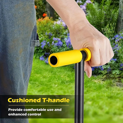 Full Steel Stand-Up Garden Edger with T Grip - Effortless Lawn Trimming and Edging Tool