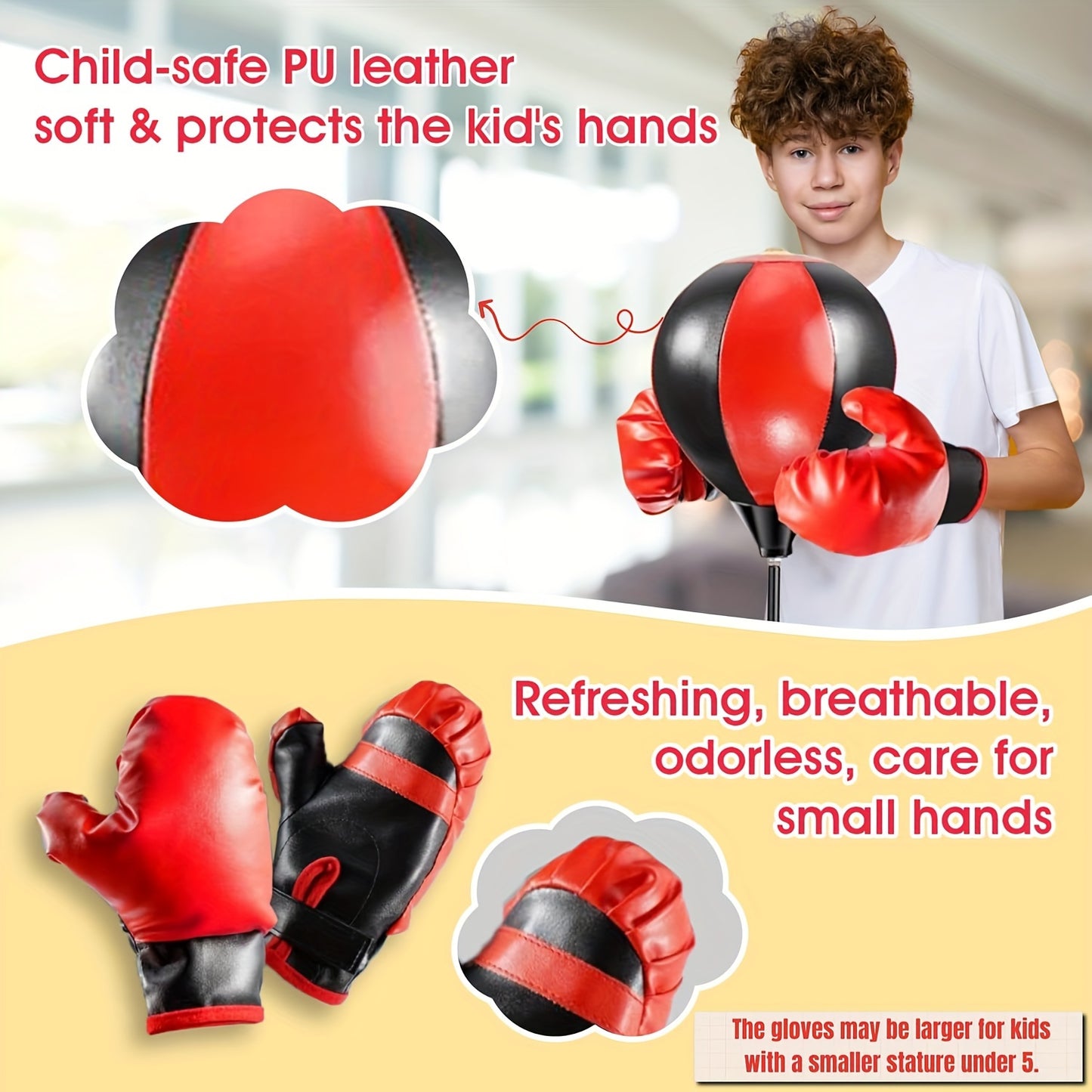 Adjustable Punching Bag with Stand – 40.55 Inches, Includes Boxing Gloves, Sports Toy for Boys and Girls, Ideal Christmas and Halloween Gift