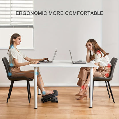 Adjustable Ergonomic Footrest with Air Spring Bracket – 4.4-19.8 Lb Load, Massage Roller, 3 Heights, 30° Tilt – Includes Single Display Arm for 13-32" Screen – Perfect Home Office Accessory and Christmas Gift