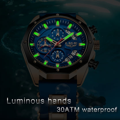 2024 Premium Classic Men's Watch – Chronograph Calendar, Luminous Quartz, Outdoor Casual Waterproof Sports Watch – Ideal Gift for Students or Men