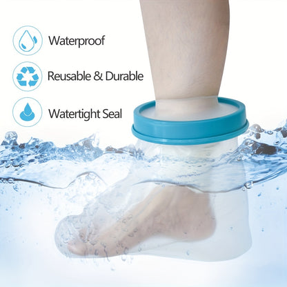 Adult Foot Cast Cover - Reusable Waterproof Bath Protector (7.48''x13.38'') with Watertight Seal for Shower - Fits Most Male and Female Feet