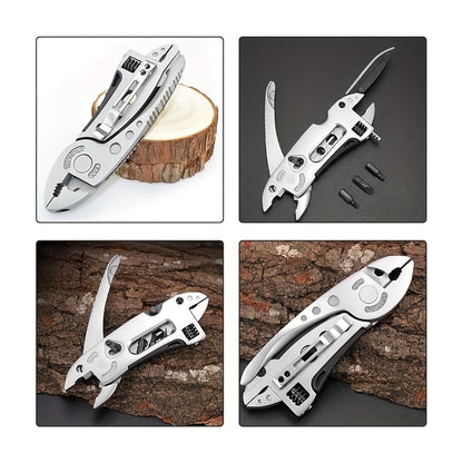 Stainless Steel Multi-Purpose Pocket Pliers - Adjustable Folding Tool with S2 Batch Head, Lightweight Outdoor Multi-Tool Kit