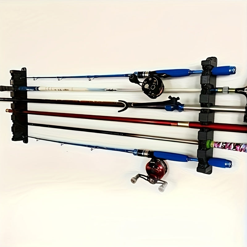 2pcs Fishing Rod Storage Racks – Horizontal Wall-Mounted Holders for 6 Fishing Poles – Space-Saving Display Solution