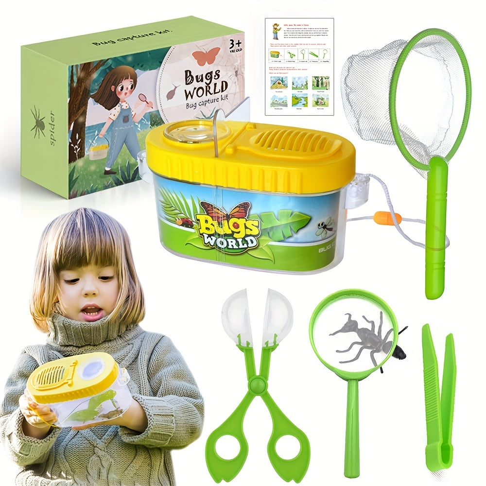 5 Piece Kids Outdoor Adventure Camping and Bug Catching Kit - Educational Nature Exploration Toys for Boys and Girls