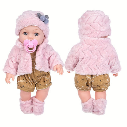 30cm/12inch Reborn Baby Doll - Realistic Doll with Hat, Socks, and Pacifier, Perfect Festival Gift