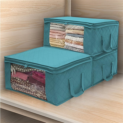 Totes Clothes Storage Bags: 1/3PCS Foldable Blanket & Clothing Storage Containers with Lids & Handles for Bedroom Closet Organization