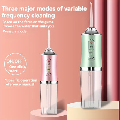 Electric Water Flosser: Intelligent Pressure Control, 360° Rotatable Nozzle, Oral Irrigator for Deep Teeth & Gum Cleaning - Coral Powder & Mint Green, Perfect for Father's Day Gift