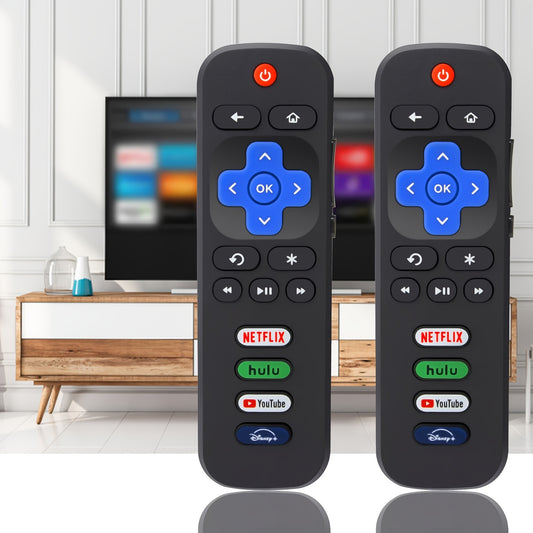 Buy 1 Get 1 Free - Universal Replacement Remote Control for Roku TVs (2-Pack) | Compatible with TCL, Hisense, Onn, Sharp, Element, Westinghouse, Philips, Insignia, JVC, RCA | Easy Setup, No Programming Required