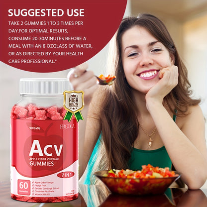 Keto ACV Gummies - 120,000mg, with Apple, Papaya, Garcinia Cambogia, Pomegranate and Lemon, Suitable for Men and Women, 60/120 Pills