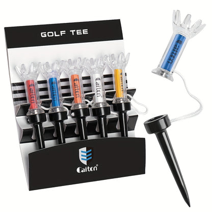 Caiton Magnetic Plastic Golf Tee Set - 360° Bounce, Two Sizes, 5Pcs Set to Improve Your Golf Game