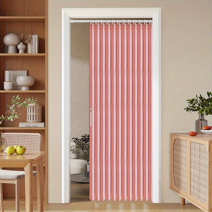 Colorful Magnetic Folding Door Curtain – Easy Setup, Space-Saving Divider for Home and Business – Vibrant Artistic Design, Machine Washable Polyester