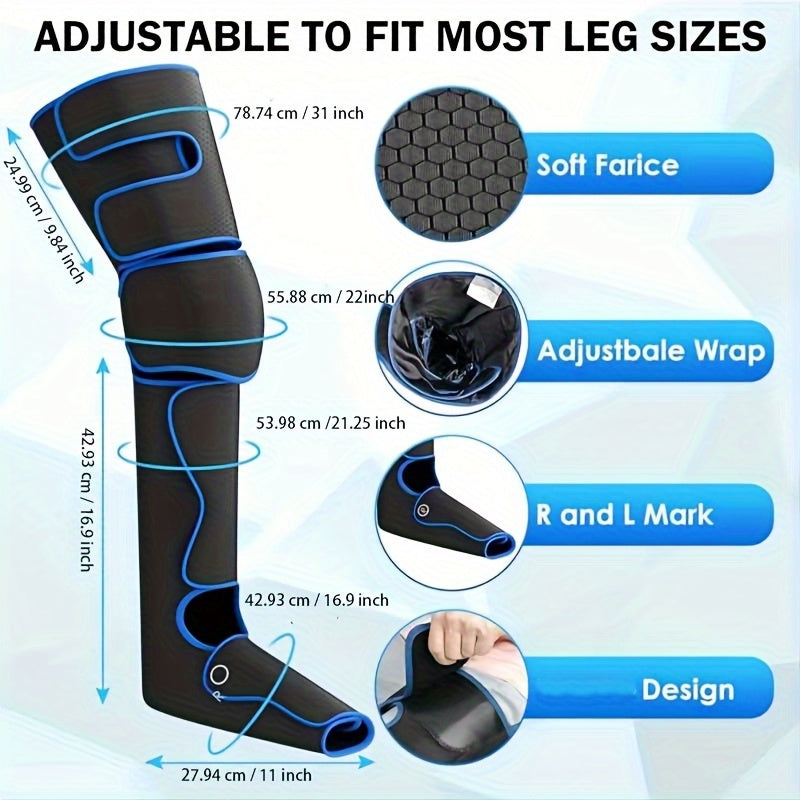 Leg Massager with Air Compression – 6 Modes, 3 Vibration Settings for Circulation, Relaxation, and Pain Relief, Perfect Birthday/Christmas Gift for Women/Men