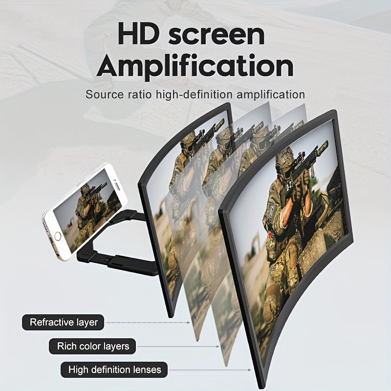 18 Inch 3D Mobile Phone Screen Magnifier – HD Display, Waterproof Desk Stand for Enhanced Video Viewing and Reading