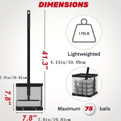 SAPLIZE Heavy-Duty Golf Ball Retriever - Extra-Large 75 Ball Capacity, Ultra-Sturdy and Long-Lasting Picker - Effortlessly Collect More Balls, Play Smarter!