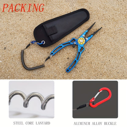 Premium Aluminum Alloy Multifunctional Fishing Pliers with Scissors - Efficient Fish Control, Line Cutting, and Hook Crimping | Durable, Corrosion-Resistant, Ergonomic Design