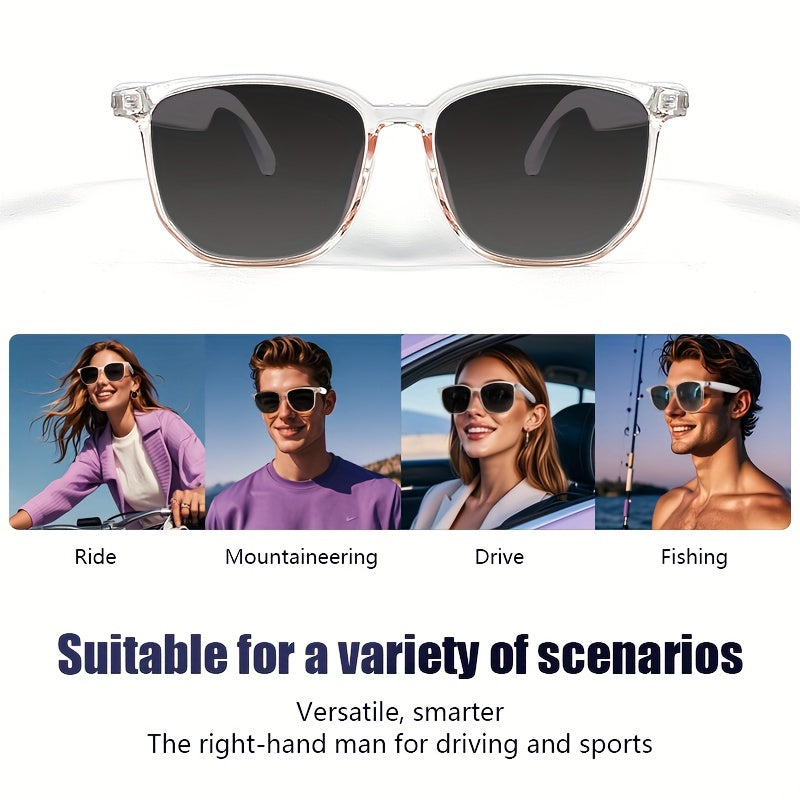 New Smart Photo-Taking Glasses - Outdoor Sports, Music, Calls, Remote Control Photography, Built-in Microphone and Speaker, Noise Reduction, AI Voice Assistant, Compatible with iPhone/Android