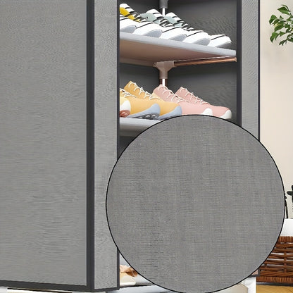 Combination Shoe Rack - Large Capacity Dustproof Shoe Cabinet, Multi-Layer Cloth Storage, Easy to Assemble Floor Standing Shoe Organizer for Bedrooms and Dormitories