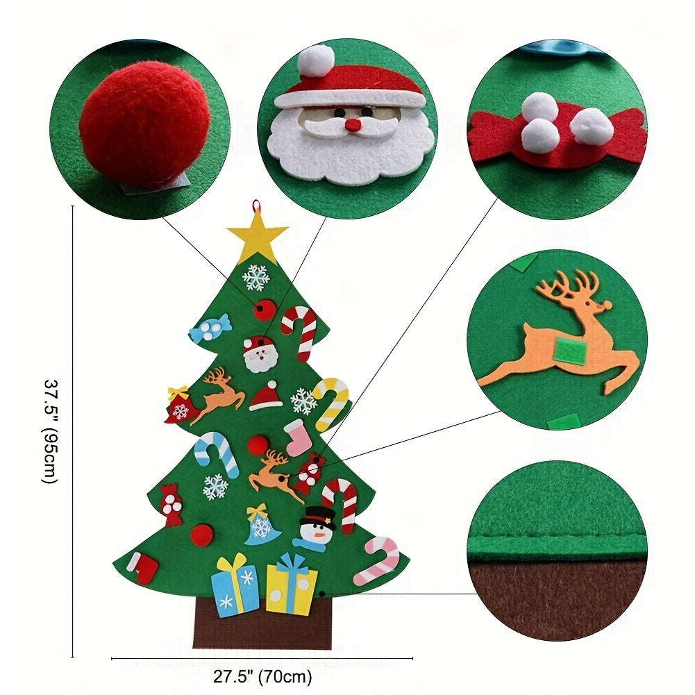 Build Your Own Christmas Tree Felt Toy - Fun & Educational for Infants and Toddlers to Improve Hand Flexibility - Great for Christmas, Halloween and Thanksgiving Gifts