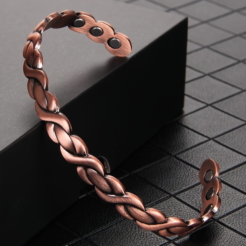 Women's Copper Magnetic Bracelet with Ultra-Strong 3500 Gauss Magnets - Adjustable Size for Comfort