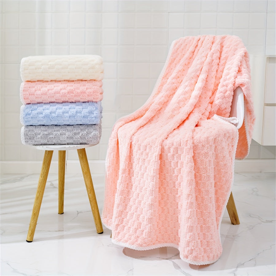 2pcs Ultra-Soft Microfiber Bath Towels - Super Absorbent, Quick-Dry Waffle Weave for Daily Use, Spa, Gym and Travel