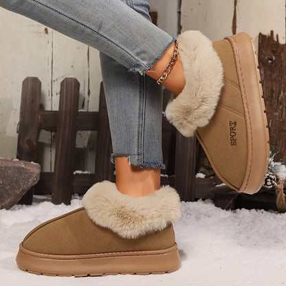 Cozy Fluffy Slippers for Women - Soft Sole, Plush Lined, Warm, Non-Slip Platform Design - Comfortable, Breathable, Stylish Shoes for Cold Winter Days