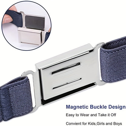 2pcs Boys Adjustable Belt with Magnetic Buckle - Kids' Belts for Comfort and Convenience