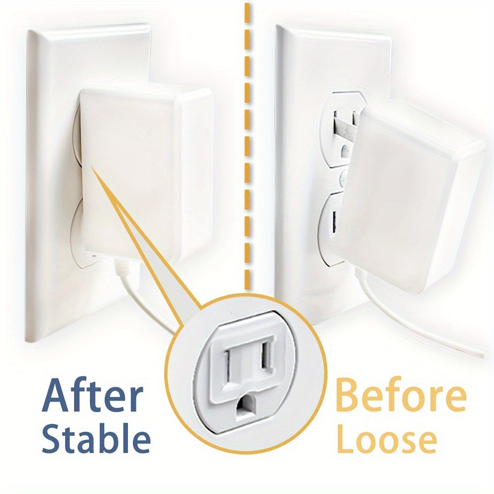 12pcs Matte White Outlet Stabilizer Set - Secure Loose Sockets, Prevent Disconnection, Flame-Retardant Plastic