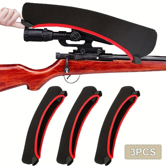 3 Piece Neoprene Rifle Scope Covers Set - High-Quality, Waterproof and Mildew Proof - Suitable for Various Shooting Scenarios