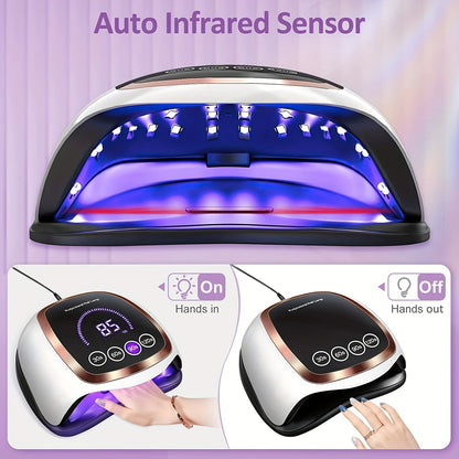 UV LED Nail Lamp - Nail Curing Lamp for Home & Salon, LED Dryer for Gel Polish with Automatic Sensor and 4 Timer Settings, Nail Art Tool for Fingernail and Toenail