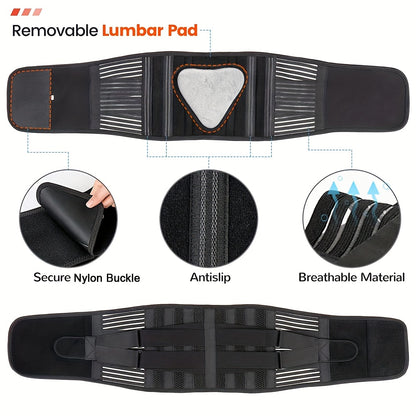 Back Brace for Lower Back Support – Lumbar Support Belt for Women and Men, Breathable Design with Lumbar Pad