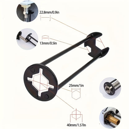 Multifunctional Metal Wrench for Bathroom Faucet and Sink Installation - Universal Repair Socket Tool with Quadruple Claw Design - Easy Twist Plumber's Wrench for Valve Removal and Tightening