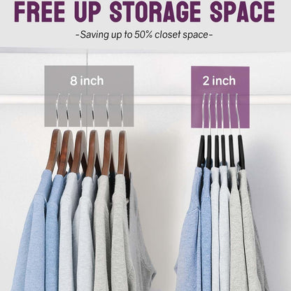 20/30/60 Pack Velvet Hangers - Premium Non-Slip Felt Hangers with Sturdy Black/White Finish - Heavy Duty Coat and Suit Hangers with Space-Saving 360° Rotating Rose Gold/Galvanized Metal Hook