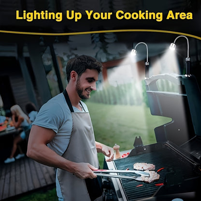 2pcs Barbecue Grill Lights - LED Work Light with Magnetic Base, Super Bright Flashlight (Battery Included), BBQ Accessories, Perfect Gifts for Men, Dad, Husband