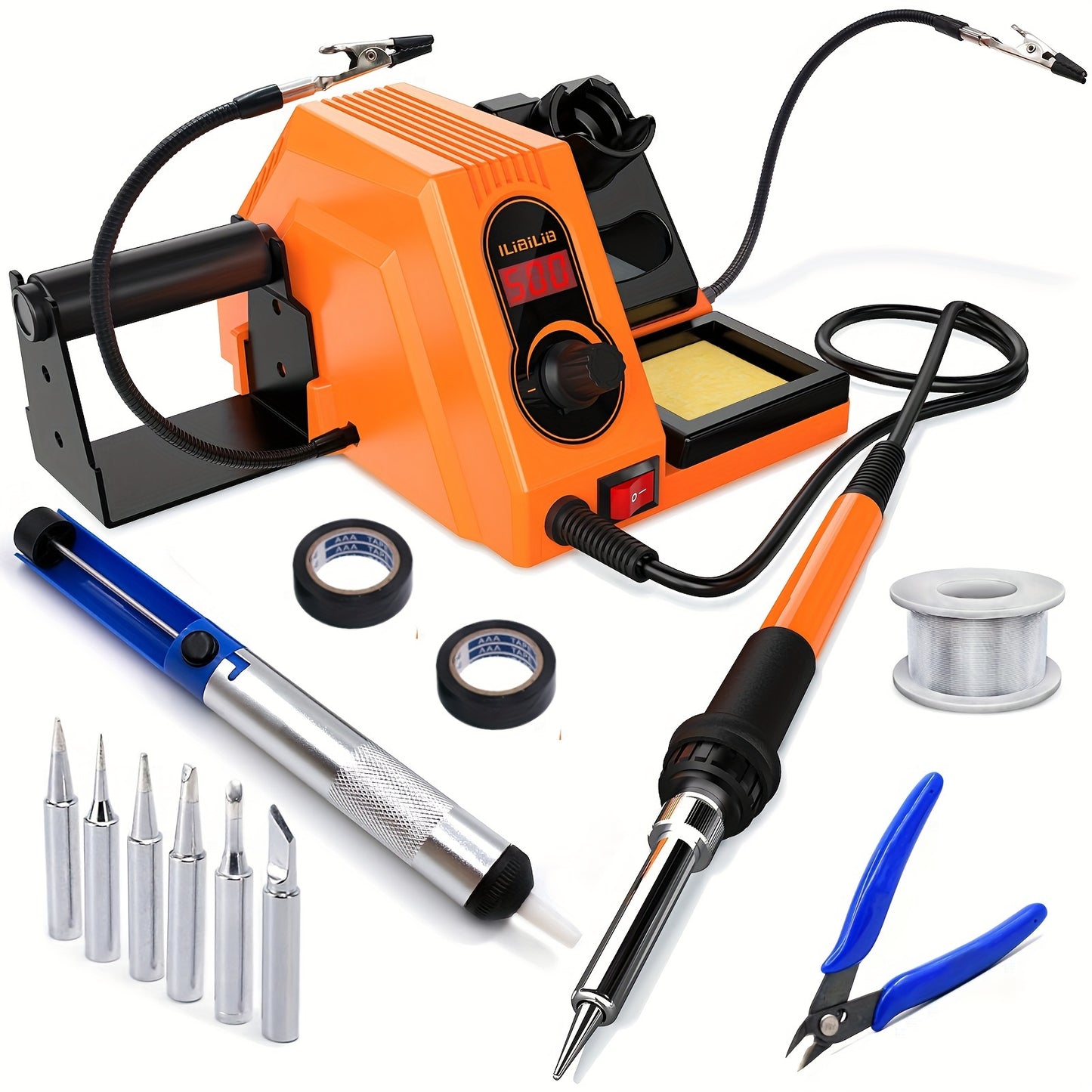 600W Digital Soldering Station Kit by ILibILib – Includes Solder Iron and Hot Air Gun Rework Tool