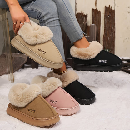 Cozy Fluffy Slippers for Women - Soft Sole, Plush Lined, Warm, Non-Slip Platform Design - Comfortable, Breathable, Stylish Shoes for Cold Winter Days