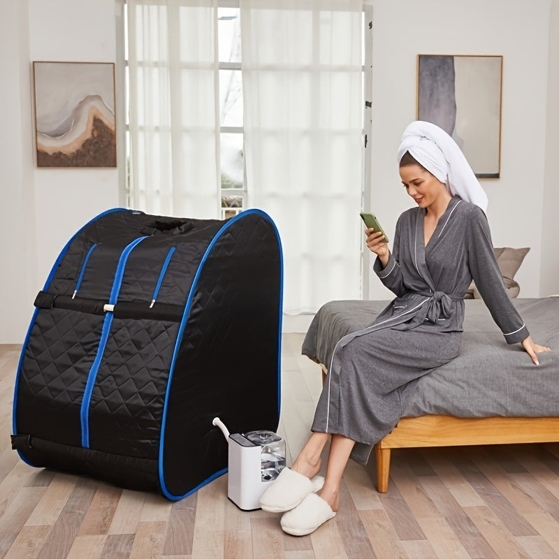 Portable Steam Sauna Spa - Personal Indoor Sauna Tent with Remote Control, Chair and Timer Included, One-Person Sauna for Therapeutic Relaxation and Detox at Home