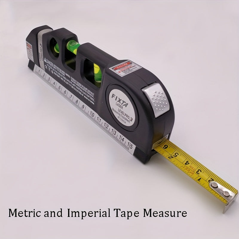 Laser Level Marking Tool – Multi-Purpose Kit with Standard Crosshair, Laser Beam, and Metric/Imperial Tape Measure