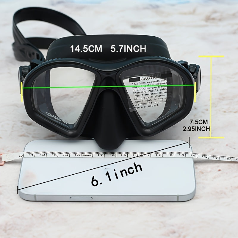 Premium Tempered Diving Mask with Anti-Fog Goggles and Storage Case - Waterproof, Crystal-Clear Vision for Snorkeling and Underwater Photography