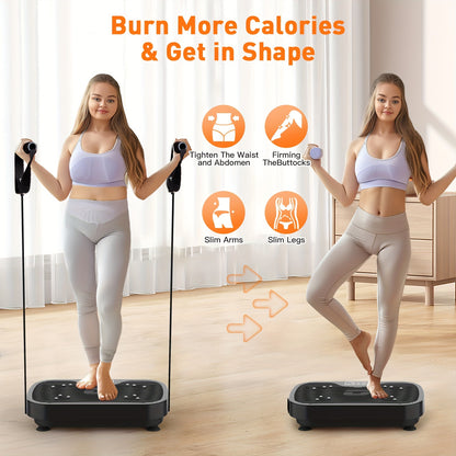 Vibration Plate Exercise Machine - Whole Body Vibration Platform for Lymphatic Drainage and Toning, Ideal for Home Gyms