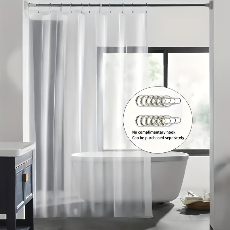 Heavy-Duty Clear PEVA Shower Curtain Liner - Soap Scum and Mildew Resistant, Hooks Included for Home and Kitchen