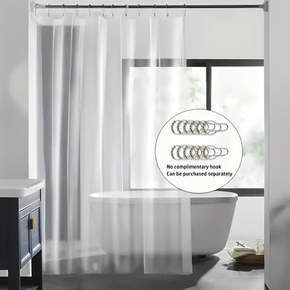 Heavy-Duty Clear PEVA Shower Curtain Liner - Soap Scum and Mildew Resistant, Hooks Included for Home and Kitchen